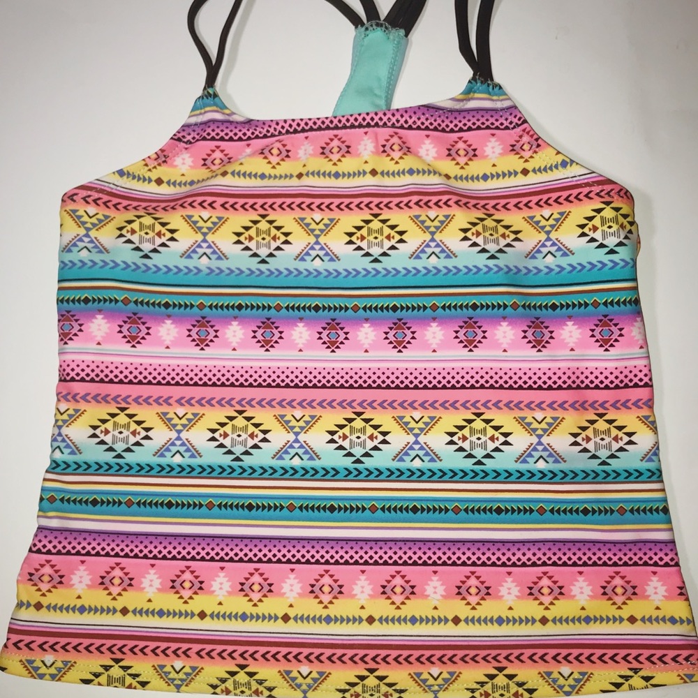 COPY -Bohemian style multi color tankini swim set